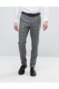 pantaloni per uomo, a quadri grigi