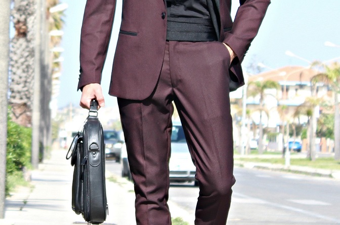 CORRADO FIRERA, OUTFITS, SMART STYLE, FASHION, WINE SUIT, MARC DARCY