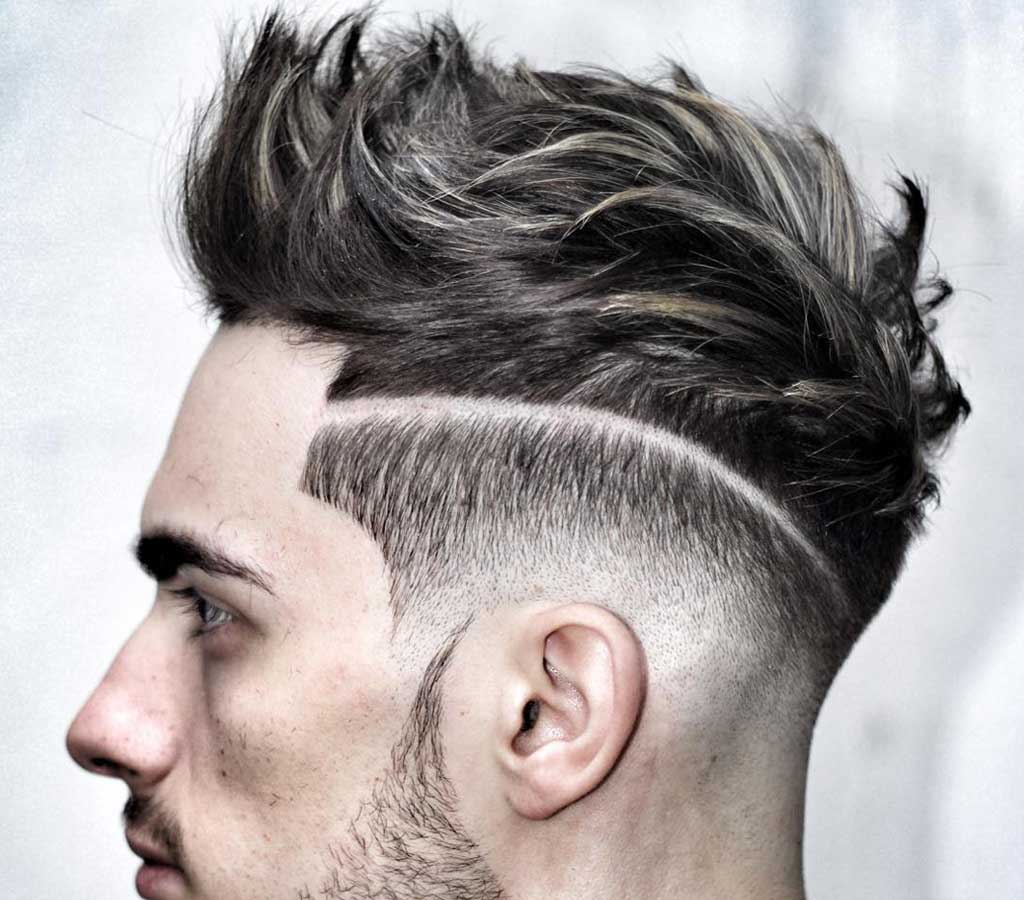 Mens hairstyle with row