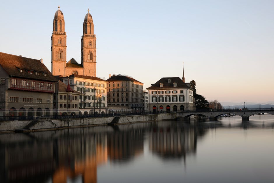 Zürich Cathedral at sunset 