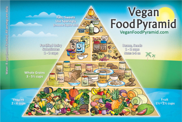 vegan diet pyramid, cf magazine