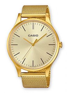 Casio Orologio Analogico Quarzo Uomo con Cinturino in Acciaio Inox LTP-E140G-9AEF, orologi casio