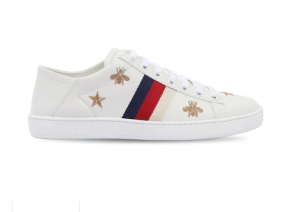 GUCCI SNEAKERS "NEW ACE" IN PELLE CON RICAMI