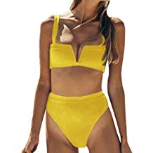 Rawdah- Sexy Donne Bikini Impostato,2pcs Gatto Costume da Bagno Bottone a Maglia Sportivo Bikini Impostato Spingere su Mare Push Up Costumi da Bagno Swimwear Swimsuit