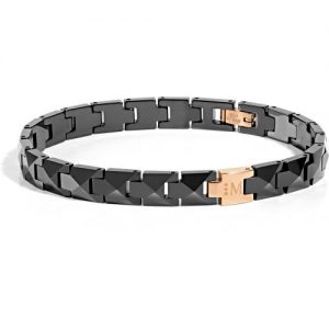 Morellato Bracciale da uomo, Collezione CERAMIC, in acciaio, pvd oro rosa, ceramica - SACU03