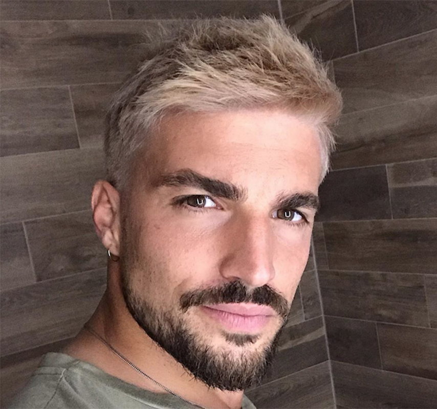 taglio di capelli uomo, tendenze, moda, mariano di vaio, nuovo look, nuovo taglio di capelli di mariano di vaio, biondo platino