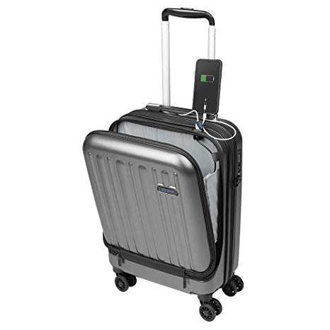 Valigia Bagaglio a Mano Tasca porta PC Trolley Cabina Bagaglio Rigido e Leggero 4 Ruote Doppie Giro 360º Lucchetto TSA Sulema USB (Nero)