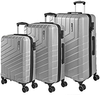 Valigia Trolley da Viaggio Rigida - Idonea Ryanair e Easyjet 55x40x20 cm 44 Litri - Bagaglio a Mano Ultra Leggero in ABS con Chiusura TSA e 4 Ruote Doppie Girevoli - Perletti Travel (Argento, S), valigie da viaggio