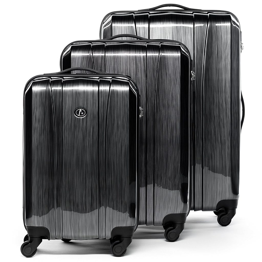 FERGÉ set di 3 valigie viaggio Dijon - bagaglio rigido dure leggera 3 pezzi valigetta 4 ruote girevole grigio, valigie da viaggio