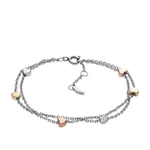 Fossil Bracciale da Donna in Acciaio Inossidabile con Zirconia Cubica