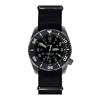 MWC Dephtmaster 1000mt Automatico Acciaio Nero Zaffiro Ceramica Datario Diver Tessuto NATO Militare Uomo Orologio
