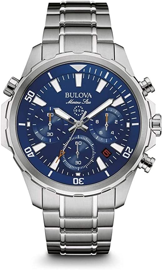 Bulova Orologio Analogico al Quarzo Uomo con Cinturino in Acciaio Inox 96B256