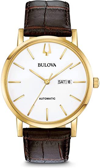 Bulova Orologio Analogico Automatico Uomo con Cinturino in Pelle 97C107