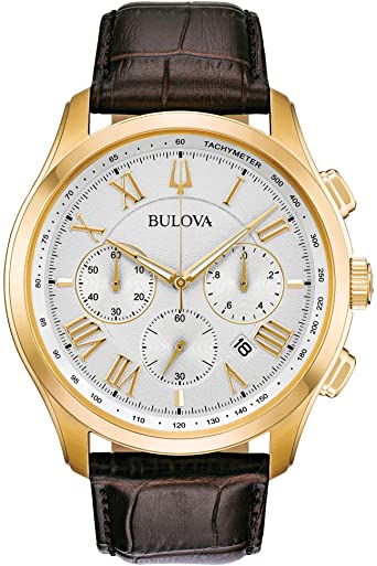 Bulova Orologio Cronografo Quarzo Uomo con Cinturino in Pelle 97B169