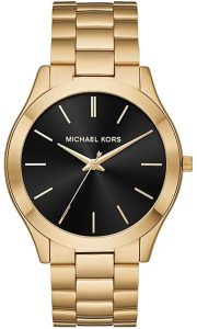 Pista sottile Michael Kors con cinturino in acciaio color oro per uomo MK8621