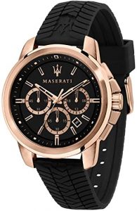 Maserati Orologio da uomo, Collezione Successo, in Acciaio, PVD Oro Rosa, Silicone, con cinturino in Silicone - R8871621012
