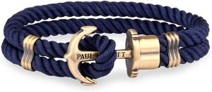 Paul Hewitt Bracciale Uomo con Ancora PHREP - Bracciale Uomo Ancora in Nylon (Blu Navy), Bracciale Uomo Marinaro con Ciondolo Ancora in Acciaio (Ottone)
