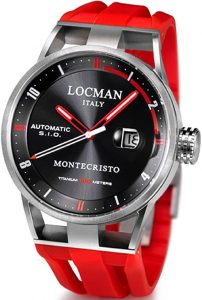 Locman 051100BKFRD0GOR - Orologio da polso uomo, caucciú, colore: rosso
