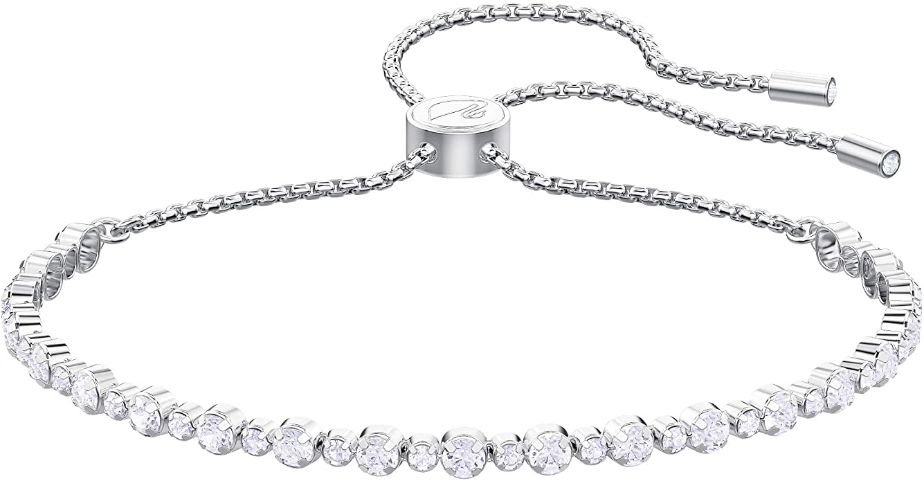 Swarovski Braccialetto Subtle, bianco, Placcatura rodio
