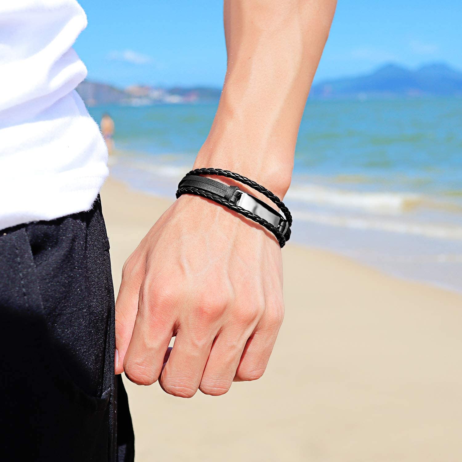 Fossil - Bracciale da uomo vintage casual multi-spiaggia