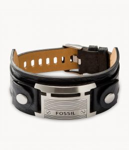 Fossil Uomo Bracciale in pelle nera JF84816040
