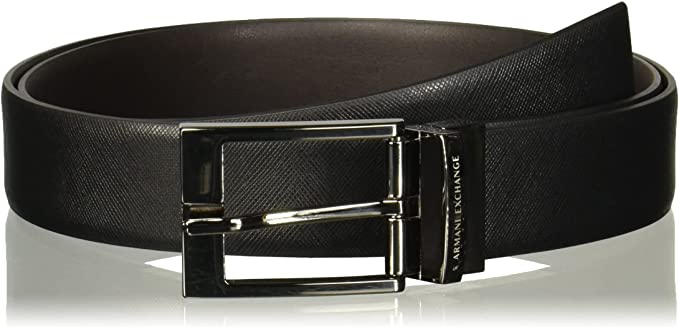 ARMANI EXCHANGE Leather Belt with Plaque Cintura Uomo
