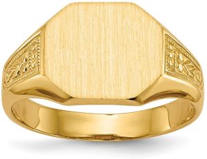 Diamond2Deal - Anello da uomo in oro giallo 14 ct, con sigillo
, anelli uomo