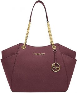 Michael Kors Jet Set Travel Saffiano Borsa a tracolla in pelle media
