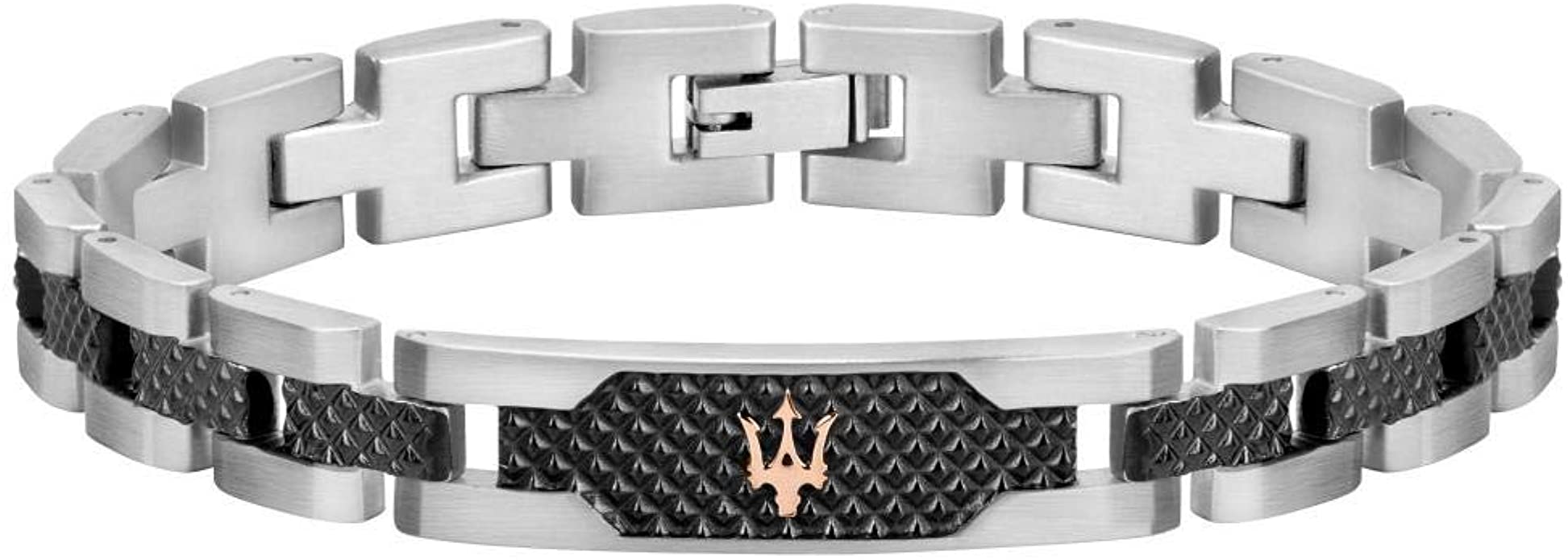 Maserati Bracciale da uomo, Collezione JEWELS, in Acciaio,PVD grigio, PVD oro rosa - JM419ASC01
