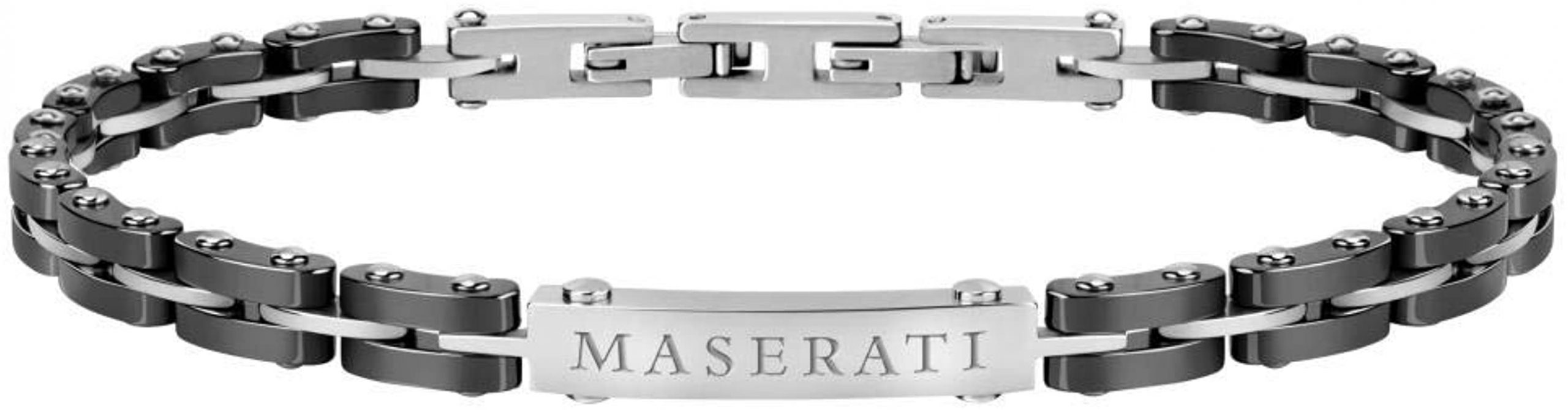 Bracciale da uomo, Collezione Maserati Jewels, in acciaio e ceramica - JM219AQH10