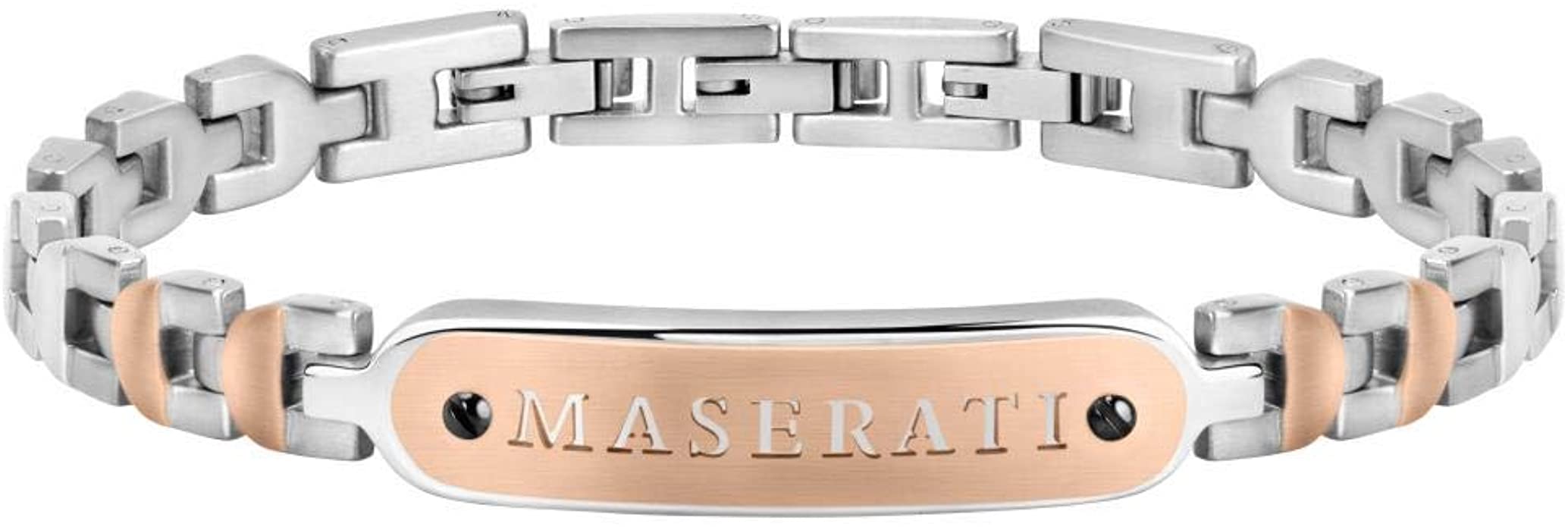 Bracciale da uomo, Collezione MASERATI JEWELS, in Acciaio,PVD gun,PVD oro rosa - JM419ARZ01
