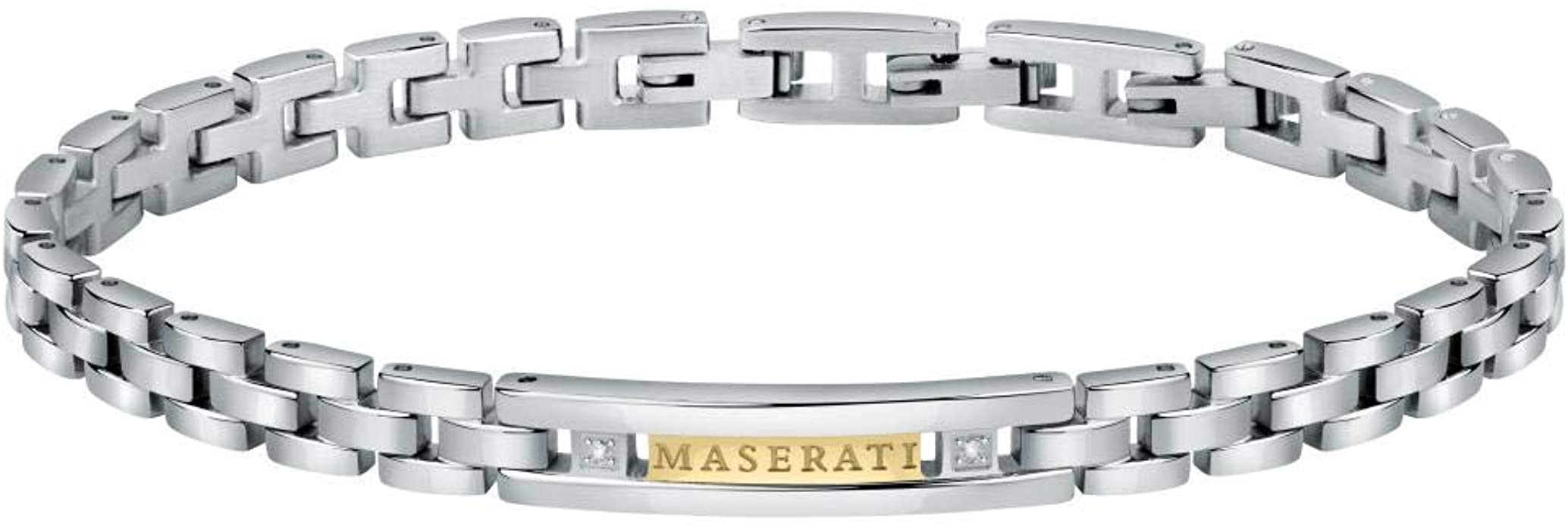 Maserati Bracciale Uomo, Collezione JEWELS, in Acciaio, PVD Oro, Diamanti - JM221ATY03