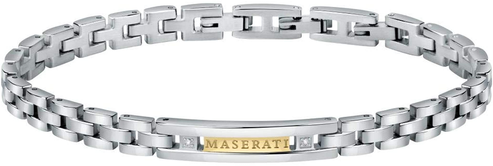 Maserati Bracciale Uomo, Collezione JEWELS, in Acciaio, PVD Oro, Diamanti - JM221ATY03
