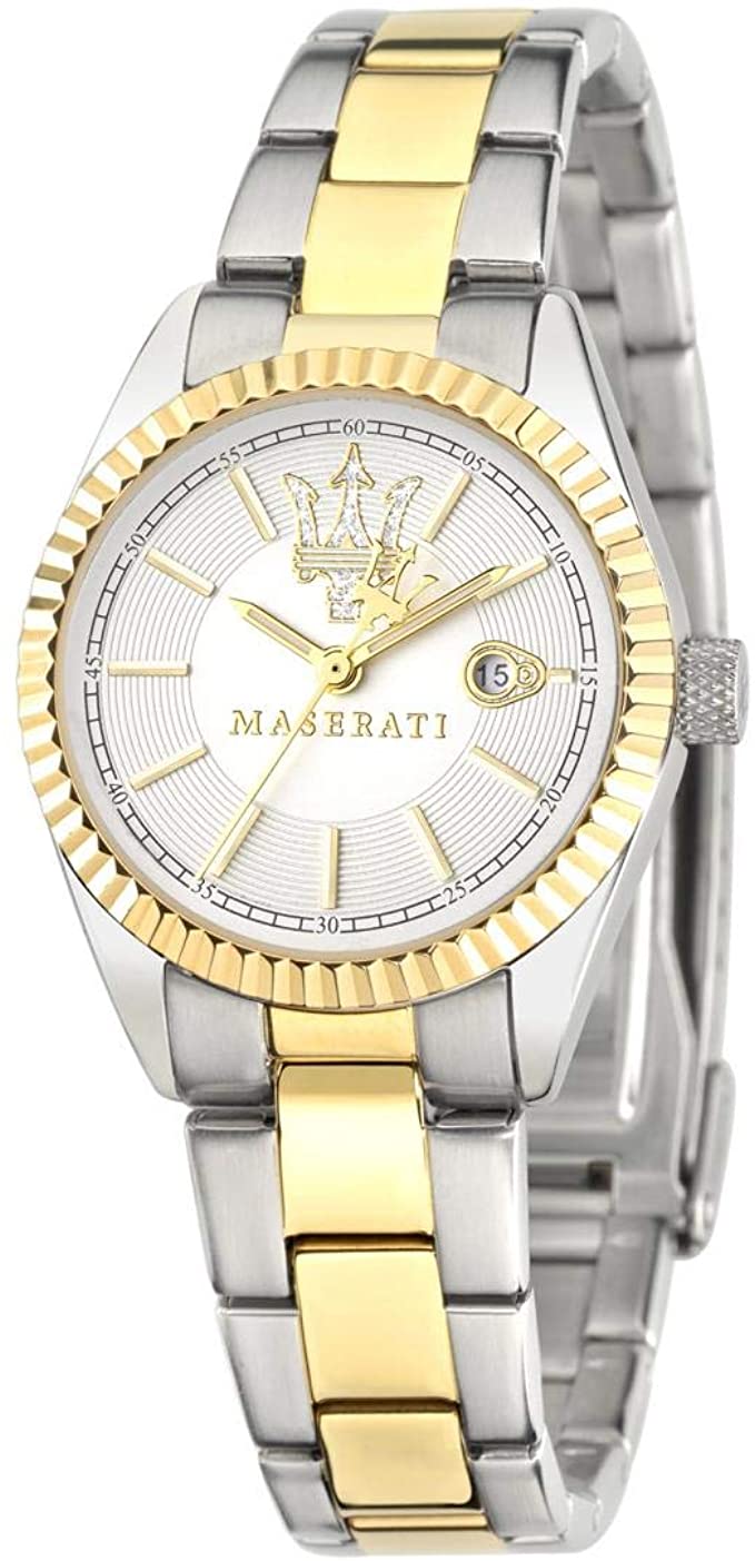 Orologio da donna, Collezione Competizione, movimento al quarzo, tempo e data , in acciaio e PVD oro - R8853100505
