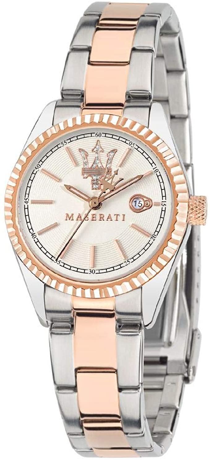 Orologio da donna, Collezione Competizione, movimento al quarzo, tempo e data , in acciaio e PVD oro rosa - R8853100504
