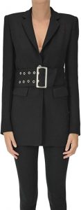 Pinko Blazer in Tessuto Tecnico con Cintura Donna MOD. LEDERE Nero
