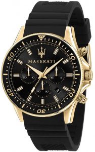 Maserati Orologio da uomo, Collezione Sfida, in Acciaio, PVD Oro, Silicone, con cinturino in Silicone - R8871640001
