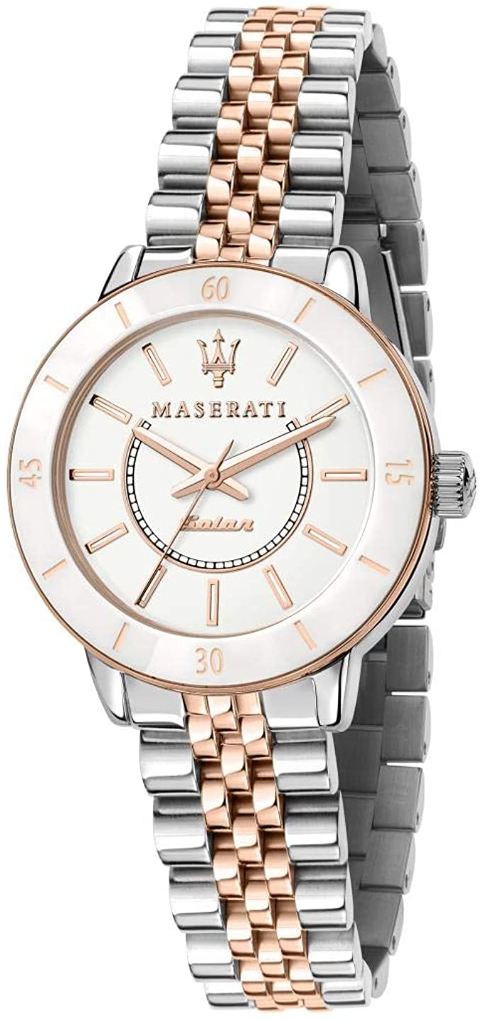 Maserati Orologio Donna, Collezione SUCCESSO SOLAR, al Quarzo, Solo tempo, Energia solare, in Acciaio, PVD Oro rosa - R8853145504
