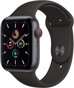 Apple Watch SE (GPS + Cellular, 44 mm) Cassa in alluminio grigio siderale con Cinturino Sport nero

