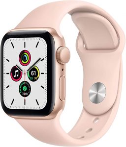 Apple Watch SE (GPS, 40 mm) Cassa in alluminio color oro con Cinturino Sport rosa sabbia
