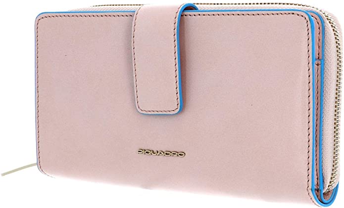 PIQUADRO Blue Square Large Purse RFID Rosa Chiaro
