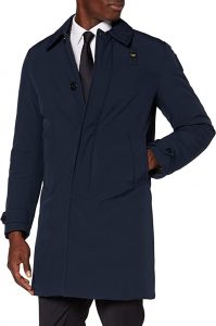 Blauer Impermeabile/Trench Lunghi Imbottito Piuma Cappotto Uomo
