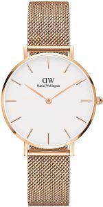 Daniel Wellington Petite Melrose Orologio Donna, 28mm, in Maglia, Oro Rosa
