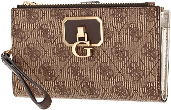 Guess Alisa SLG Double Zip Wallet Latte/Brown
